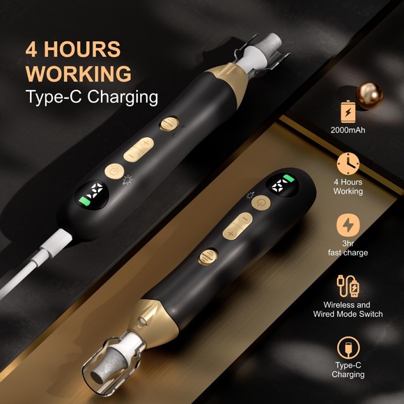 BLACK AND GOLD RECHARGEABLE CORDLESS DRILL - Picture 3 of 12